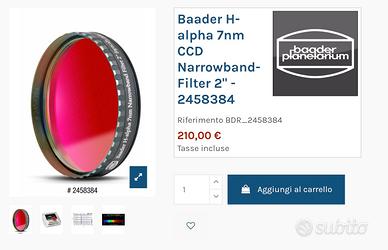 Filtro Halpha 7nm da 2"