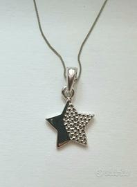 Collana argento e stella artigianale - Nuova 