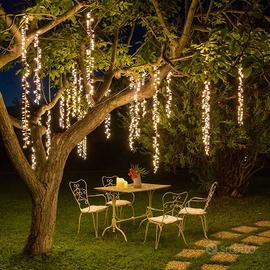 10x cascata di luci a 3 nastri - led bianco caldo