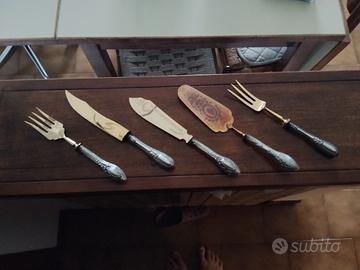 set di posate da servizio vintage per dolci e pesc