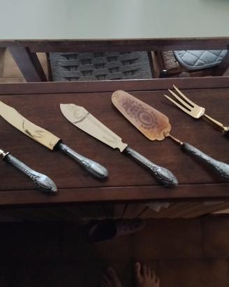 set di posate da servizio vintage per dolci e pesc