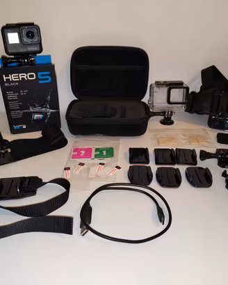 Go Pro Hero 5 Black con custodia e accessori