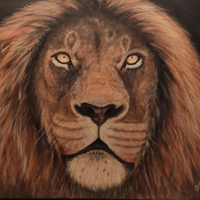 The Lion - Quadro su tela dipinto a mano. Acrilico