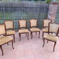 Set di 6 sedie in stile Luigi XV (Rococò)
