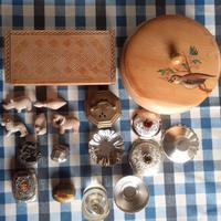 Scatole vintage in Legno, altri oggetti misti
