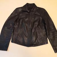 Giacca di pelle nera Sisley taglia 44