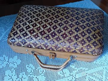borsa vintage in paglia e bambù 