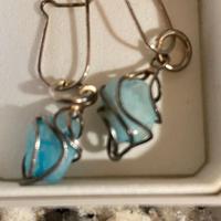 Orecchini pendenti vintage Larimar