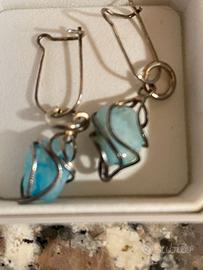 Orecchini pendenti vintage Larimar