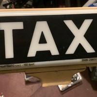 Insegna Luminosa "TAXI" Tetto Originale Vintage