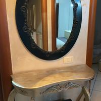 consolle e specchio stile barocco dipinti a mano