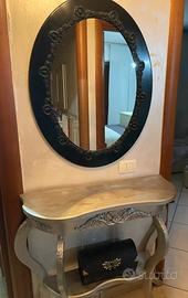 consolle e specchio stile barocco dipinti a mano