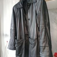 soprabito pelle donna nero taglia 50 