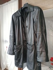 soprabito pelle donna nero taglia 50 