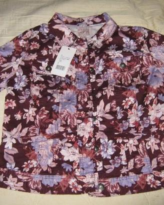Giacca donna bordeaux con fantasia floreale
