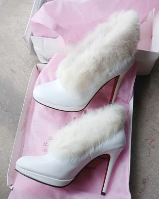 Scarpe da cerimonia con pelliccia sintetica