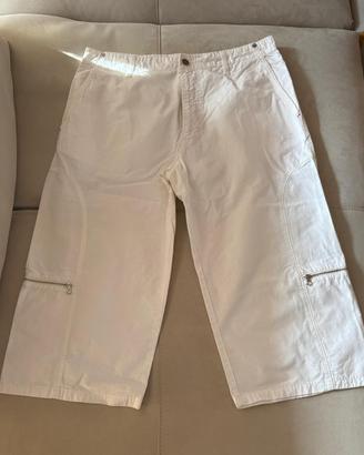 Pantaloni bianchi Sisley cargo 3/4