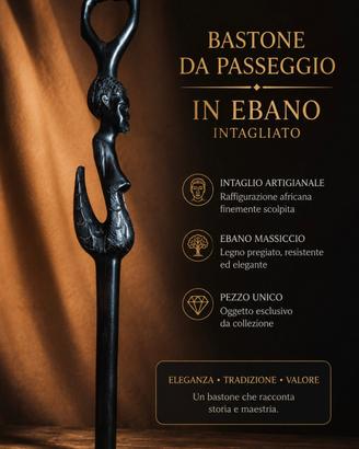 Bastone in ebano da passeggio