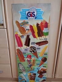 Targa insegna tabella latta gelati GIS anni 80