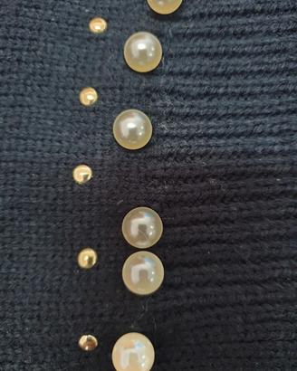 sciarpa Liu-Jo nera con perline 