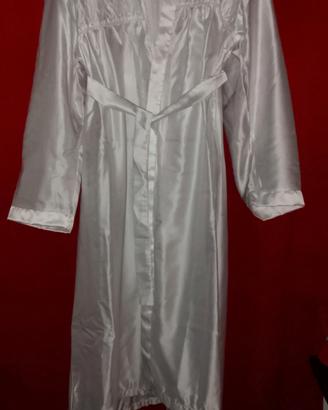 Vestaglia e camicia da notte raso bianco 