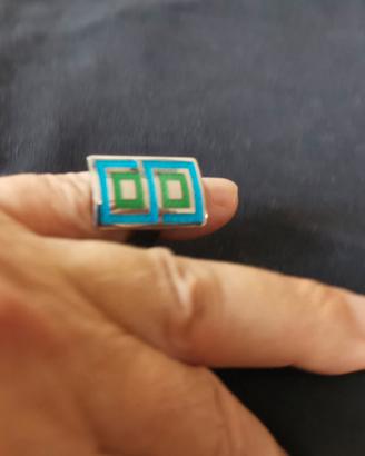 Anello in argento 925 con smalti