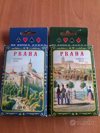 2 mazzi di carte da gioco Praga anni 90 NUOVE