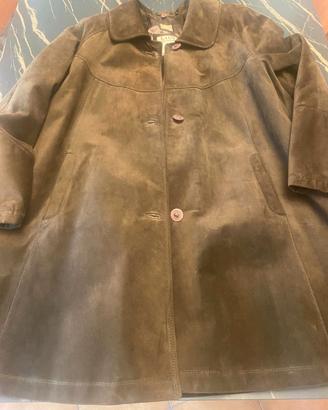 Cappotto pelle scamosciata donna XL marrone