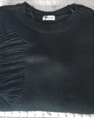 Maglione nero con strappi Tezenis