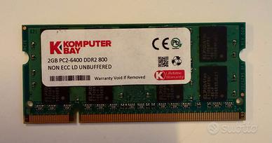 RAM 2GB PC2-6400 DDR2 800 SODIMM