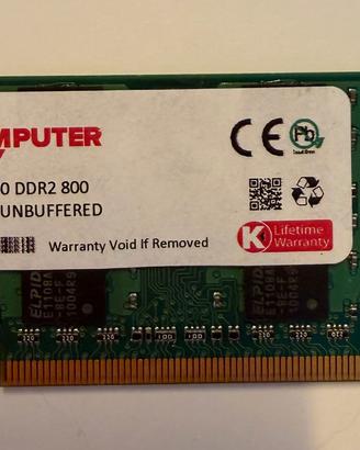 RAM 2GB PC2-6400 DDR2 800 SODIMM