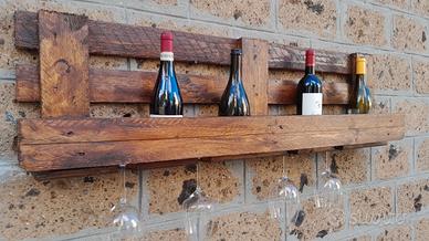 Mensola vintage porta vino e calici