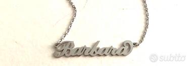 Collana nome “Barbara”in acciaio 2D