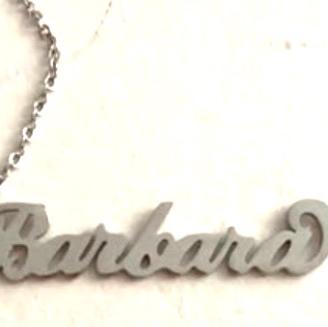 Collana nome “Barbara”in acciaio 2D