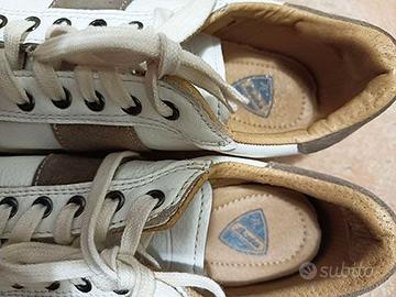 Sneakers Bata vera pelle bianche e marroni