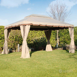 Gazebo da Giardino 3X3m con Tendaggi Laterali