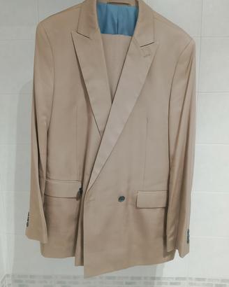 abito uomo completo doppio petto beige 