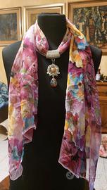 😊sciarpa con pendaglio  ferma- foulard gioiello