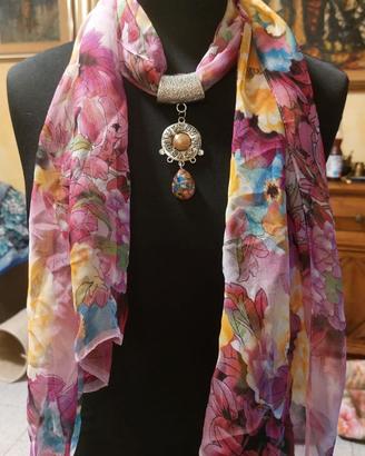 😊sciarpa con pendaglio  ferma- foulard gioiello