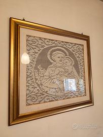 Quadro sant'antonio ad uncinetto 