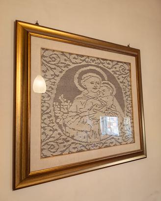 Quadro sant'antonio ad uncinetto 