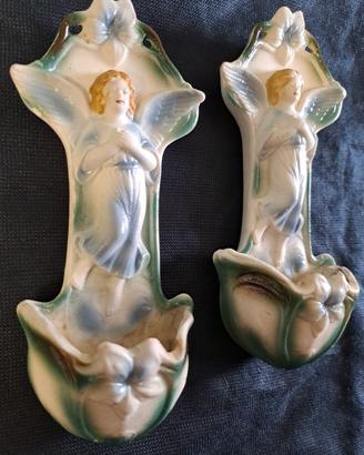 Coppia Acquasantiere in bisquit primi 900