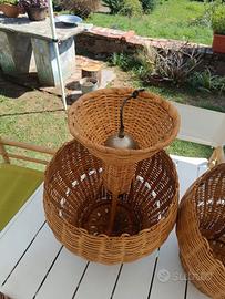 Lampadari in vimini anni 70