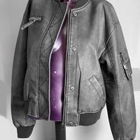 bomber oversize grigio giacca