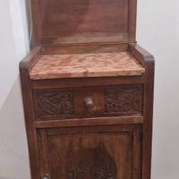Coppia comodini d'epoca, top in marmo rosso