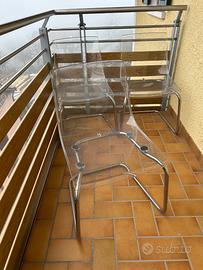 Set 4 sedie trasparenti