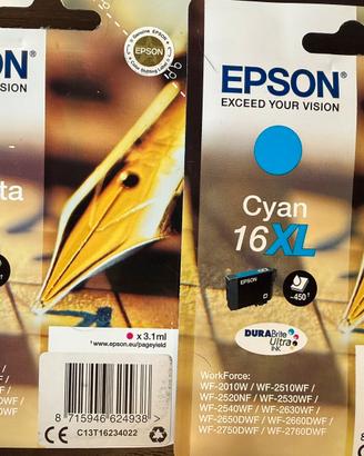 Epson 2 cartucce originali/16XL Magenta+Ciano