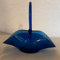 Cestino in vetro, blu cobalto