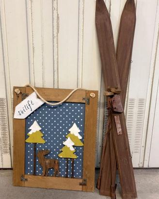 Decorazione artigianale in legno da appendere