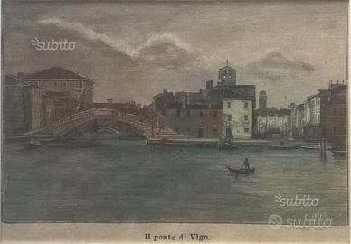 Chioggia - Stampa Antica con Cornice in Legno